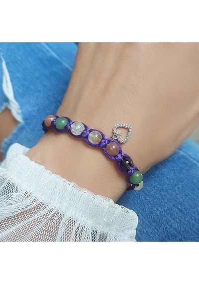 Vaoov 925 Ayar Gümüş Doğal Taşlı Zenginlik Bilekliği