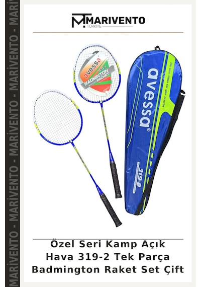 Özel Seri Kamp Açık Hava 319-2 Tek Parça Badmington Raket Set Çift
