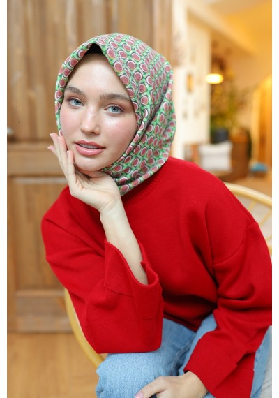 Silk Home Olinda Eşarp 48005-12 Yeşil, Soğan Kabuğu, Sarı