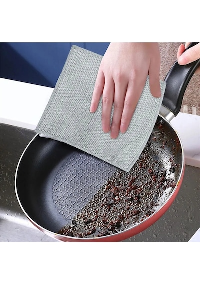 Çok Amaçlı Multi İnce Temizlik Fırçası ve Telli Ovma Bezi Derz Arası Banyo Mutfak Lavabo ve Bulaşık Dip Köşe 2'li