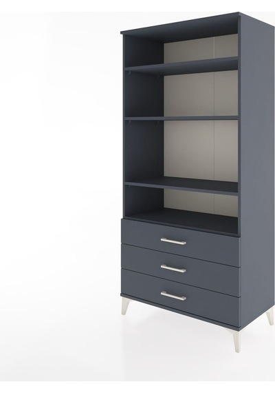 Hyperion Dolap Tek Raflı 7 Çekmeceli 88x44x182 Antrasit-antrasit Antrasit