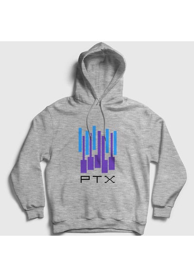 Presmono Unisex Ptx Pentatonix Kapüşonlu Sweatshirt Gri Melanj