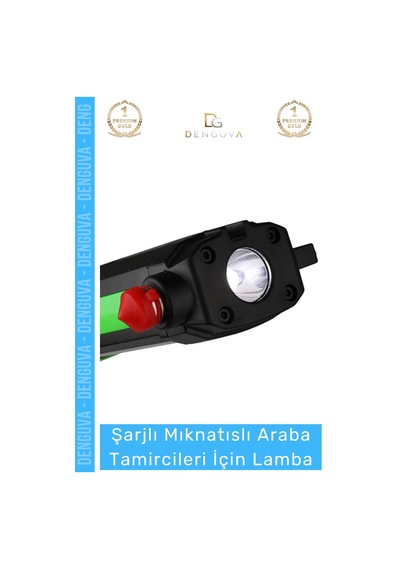 Ledlamba Şarj Edilebilir Mıknatıslı Led Fener Atölye Çalışma Güçlü Araba Tamircileri İçin Lamba