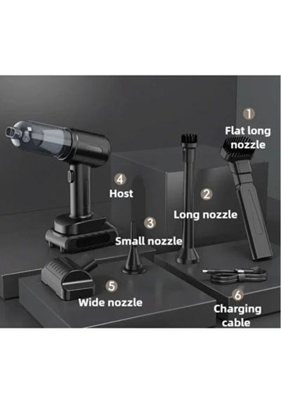 Taşınabilir Kablosuz Araç Süpürgesi, Usb Şarjlı Akülü 60 Watt 4300pa Mdhl Md-16 1