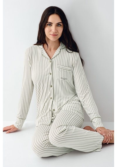 Pierre Cardin Kadın Yeşil Gömlek Pijama Pc9113-s-v3 Yeşil