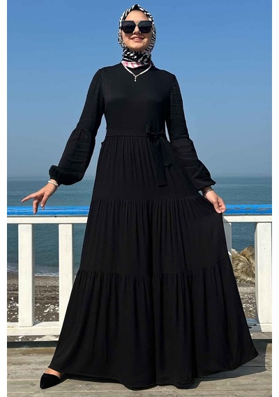 Rabia Şamlı Asil Siyah Elbise Normal