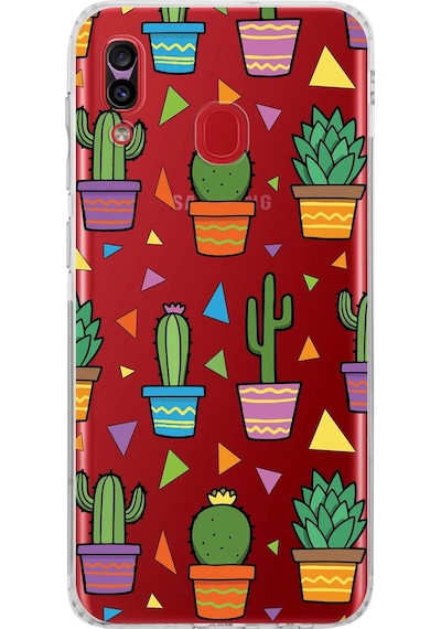 Samsung Galaxy A20 İle Uyumlu Water Color 4 Kamera Korumalı Şeffaf Kılıf Şeffaf