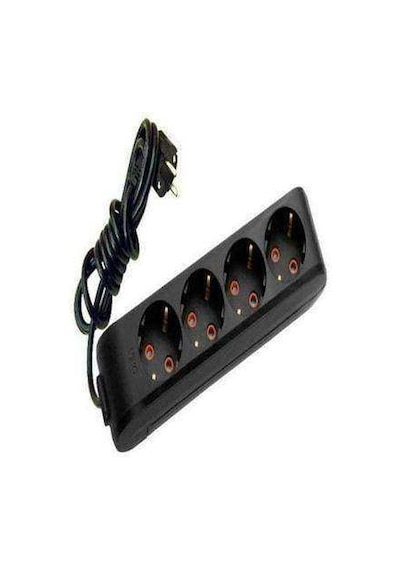 Viko 4'lü Priz 3x1,5 mm Uzatma Siyah 7 MT
