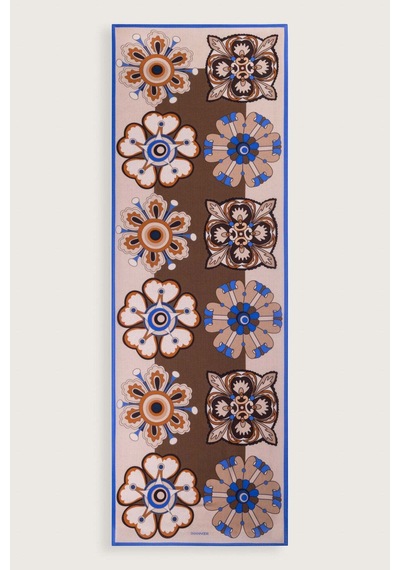 Imannoor Nilüfer Karamel Floş Viskon Şal 70x210 Karamel-cara