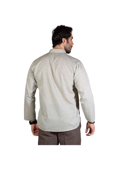 Uzun Kol Şile Bezi Hakim Yaka Erkek Tshirt Taş 3031
