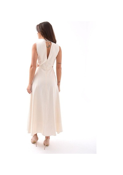 Fashion Cocktail Minik Boyun Detay Pencereli Bel Kolsuz Dizaltı Midi Sahil Yazlık Viskon Elbise Bej Fashion Cocktail Minik Boyun Detay Pencereli Bel Kolsuz Dizaltı Midi Sahil Yazlık Viskon Elbise Bej