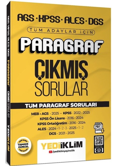 Yediiklim 2026 Tüm Adaylar İçin Paragraf-problemler-sayısal-sözel Mantık Çıkmış Sorular Seti 4 Kitap
