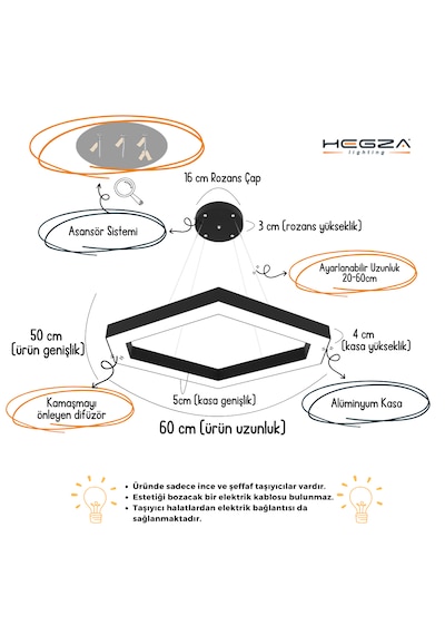 Cometa Gri Kasa, Sarı Işık Modern Sarkıt Led Avize GRİ RENK