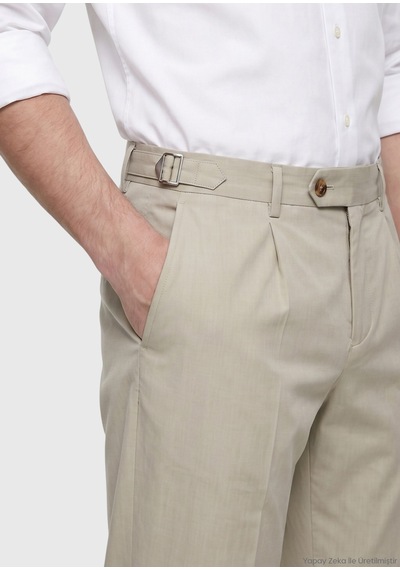 Ramsey Açık Yeşil Düz Dokuma Regular Fit Casual %100 Pamuk Pantolon