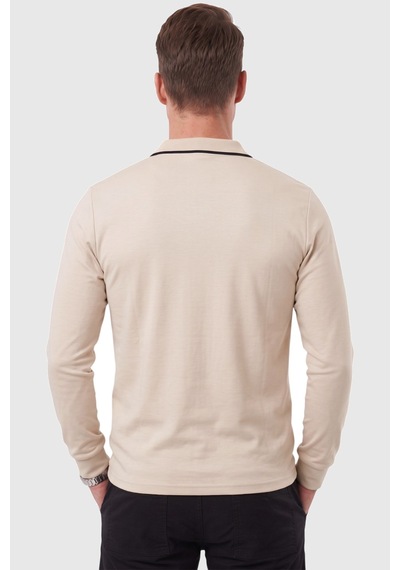 Deepsea Erkek Slim Fit Tüylenmeyen Fermuarlı Polo Yaka Bej Sweatshirt Yumuşak Dokulu Sweat 2708517 Deepsea Erkek Slim Fit Tüylenmeyen Fermuarlı Polo Yaka Bej Sweatshirt Yumuşak Dokulu Sweat 2708517