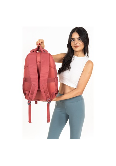 Şık Ve Fonksiyonel Çok Gözlü Sırt Çantası Unisex - Kırmızı Kırmızı