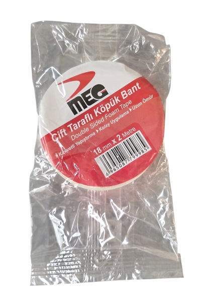 Meg 18mm X 2 Metre Çit Taraflı Köpük Bant 10 Adet