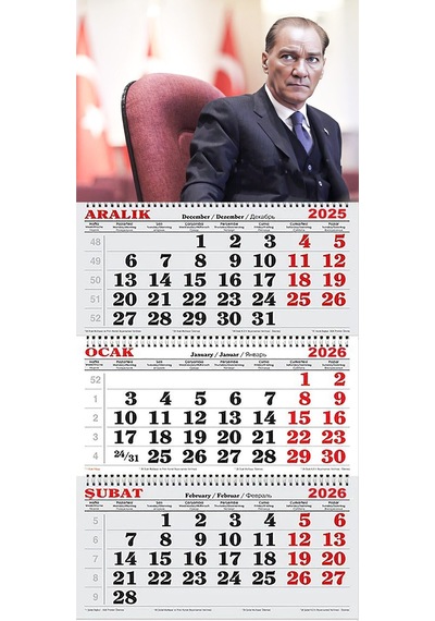 2026 Yılı Gemici Takvimi ---atatürk Makam Koltuğunda