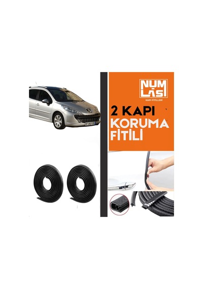 Peugeot 207 Station Wagon İki Kapı Koruma Fitili Siyah Renk Numlas-a Kalite-nm2619