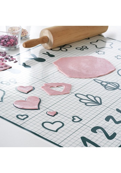 Ikea Baktradıtıon Silikon Pişirme Matı 61 X 46 Cm Beyaz Turkuaz Beyaz - Mavi