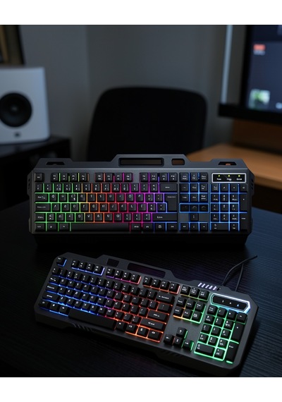 Kablolu Işıklı Klavye Ve Mouse Seti Rgb Aydınlatmalı Uczpg8018klavye2