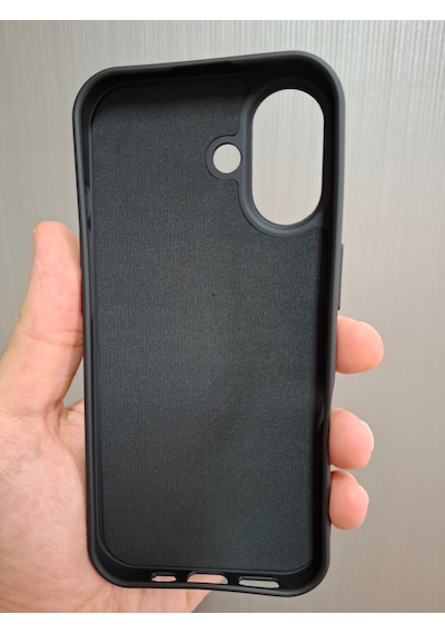 Apple Uyumlu iPhone 17 Logolu İçi Kadife Silikon Lansman Kılıf Siyah
