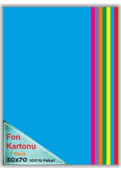 Fon Kartonu 7 Renk Karışık 50X70 100'Lü 120 gr