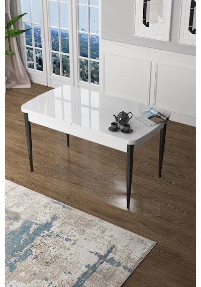 Canisa Zen Serisi 80x132 Mdf Açılabilir Beyaz Üst Tabla Siyak Ayak Masa Masa Beyaz Ayak Siyah Canisa Zen Serisi 80x132 Mdf Açılabilir Beyaz Üst Tabla Siyak Ayak Masa Masa Beyaz Ayak Siyah