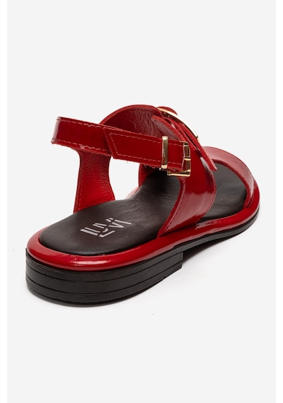 Luvishoes Auren Kırmızı Rugan Hakiki Deri Tokalı Kadın Sandalet