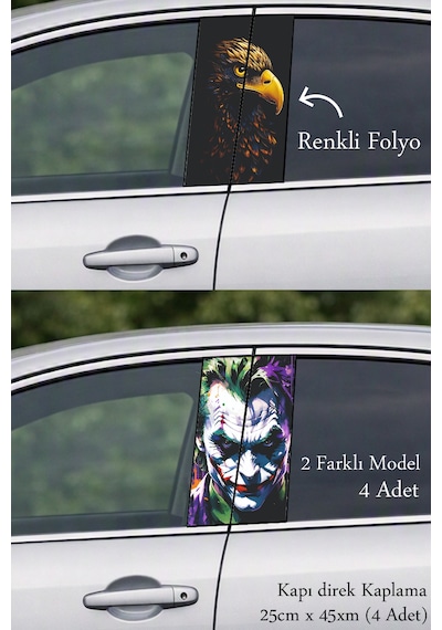 Modern Çizgi Kapı Direk Folyo Sticker Etiket