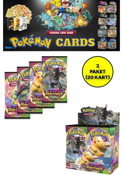 Pokemon Oyun Kartı Tcg Sword&shield Vivid Voltage Booster Pack - 2 Paket 20 Kart