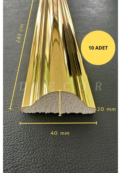 Diecor Dekoratif Polistren 10 Adet 4 Cm Gold Duvar Çıtası Beyaz 4 Cm Model:xa211