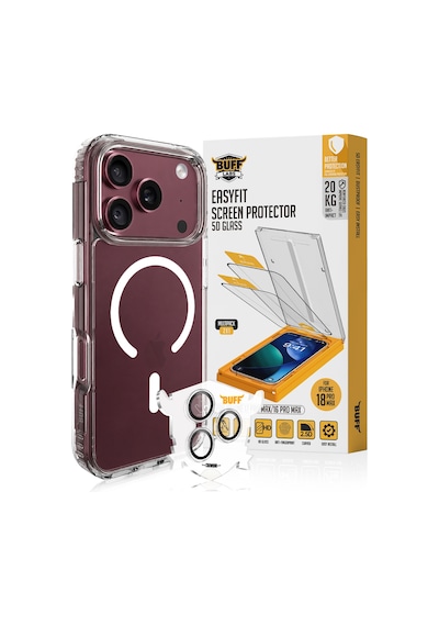 Buff Apple Uyumlu iPhone 18 Pro Max  Paket - Magsafe Kılıf + Ekran Koruyucu + Air Fit Lens Koruyucu Glass Şeffaf