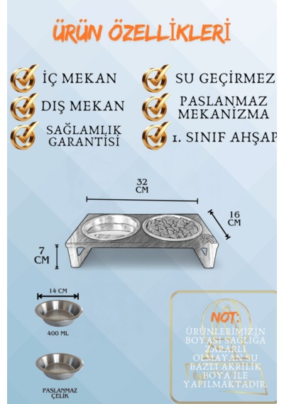 Reyo Ok-ay Store Zorvia Paslanmaz Çelik Kedi Köpek Mama Ve Su Kabı Standı, %10 Eğimli, Ergonomik, Yükseltilmiş Sağlıklı Beslenme, Siyah-siyah