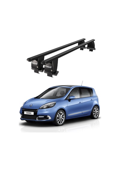 Royal Renault Grand Scenic 2009-2013 Uyumlu Siyah Kilitli Ara Atkı Port Bagaj Tavan Barı