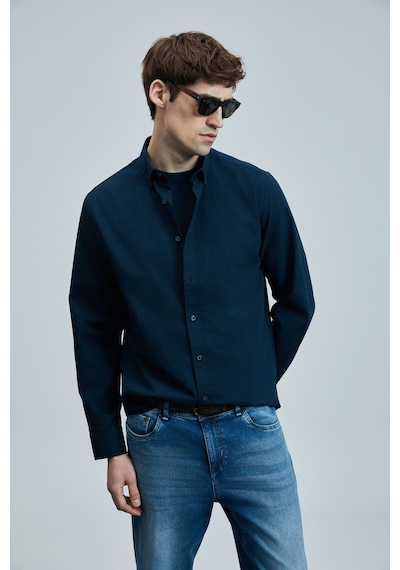 Lufian Ellery Erkek Basic Gömlek Regular Fit Lacivert Lacivert 111010637100200 Lacivert