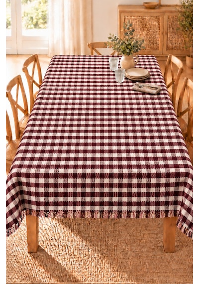 Masa Örtüsü Lüks Sofra Bezi Battal Ebat 200x220 Piknik Örtüsü Bordo