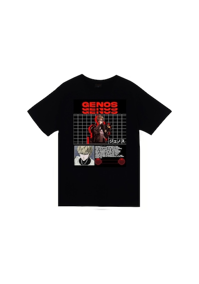 One Punch Man Genos Anime Baskılı Unisex %100 Pamuk Siyah T-shirt SIYAH