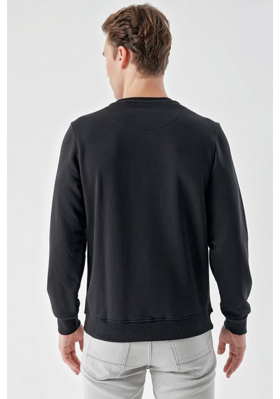 Slimfit Bisiklet Yaka Düz Renk 2 İplik Erkek Sweatshirt 001