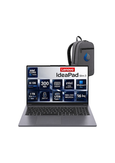 Lenovo IdeaPad Slim 3 16IRH10 83K20077TRRNP06 i5-13420H 16 GB 1 TB SSD 16'' W11P Dizüstü Bilgisayar