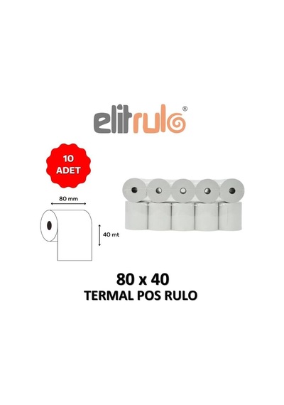 Elitrulo Termal Pos Rulo 80mm X 40mt - 10 Adet Diğer