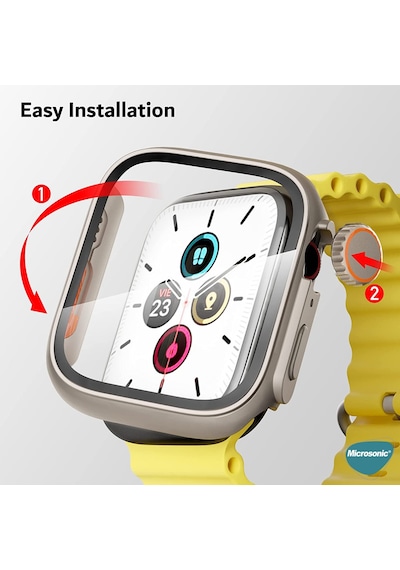 Microsonic Apple Uyumlu Watch SE 44mm Kılıf Ultra Dönüştürücü Ekran Koruyucu Kasa