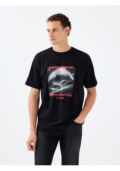 LOFT Loose Fit Erkek Tshirt K.kol Lf2041467 Q1.v1 Siyah