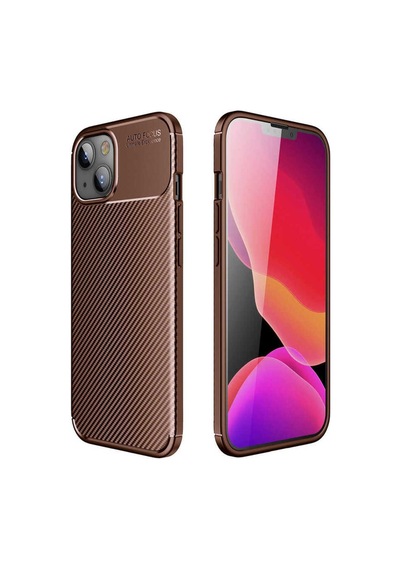 Apple Uyumlu iPhone 13 Mini Kılıf Zore Negro Silikon Kapak Kahverengi