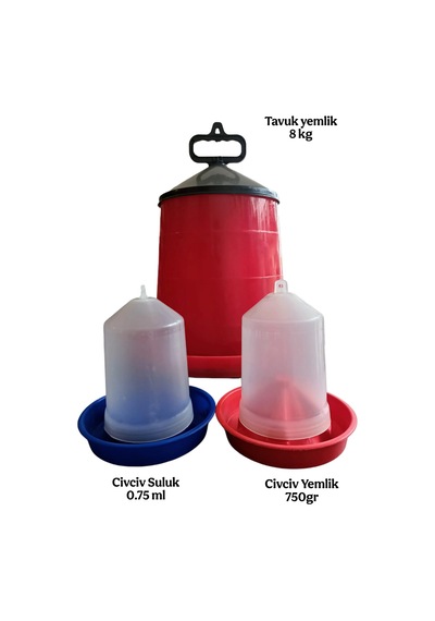 Askılı Tavuk Yemlik 8 Kg + Civciv Suluk 0.75ml Ve Yemlik 750gr