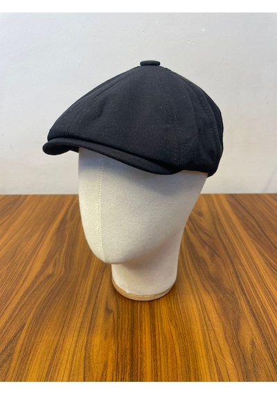 Hamze Peaky Blinders Tommy Shelby Model Keten Kasket Şapka Siyah