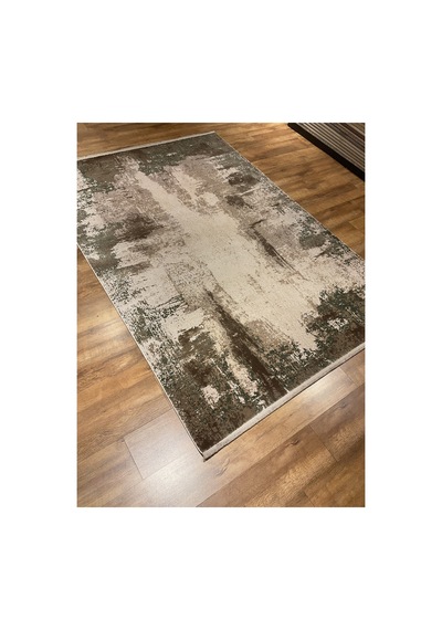 Woven Modern 03b Yeşil-kahve-krem Halı Çok Renkli