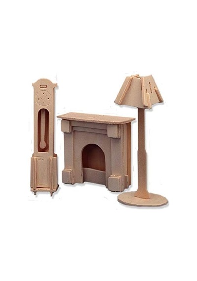 Woodcraft Ahşap Maket Saat ve Lamba Seti Maketi