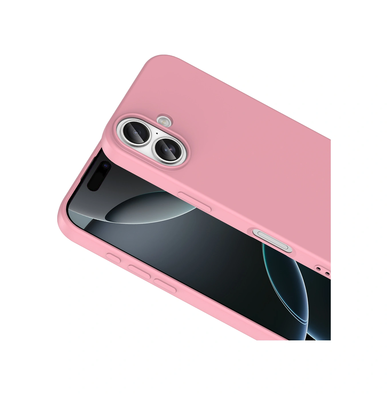 Apple Uyumlu iPhone 17 Kılıf Lansman İçi Kadife Kamera Korumalı Mara Silikon Kılıf - Pembe Pembe