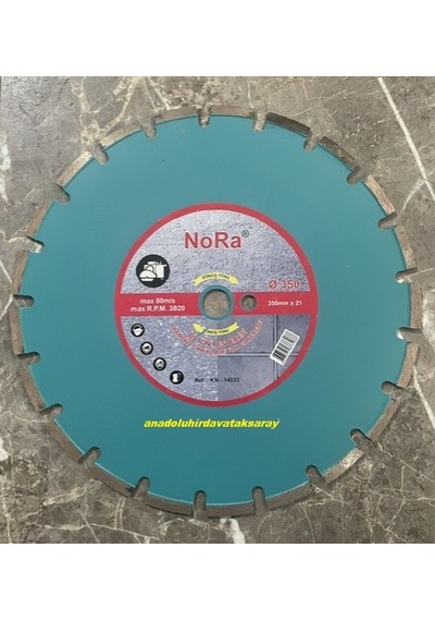 Nora Pro 350mm Beton Kesici Testere Taş Tuğla Kiremit Asfalt Kesici Elmas Disk 25mm